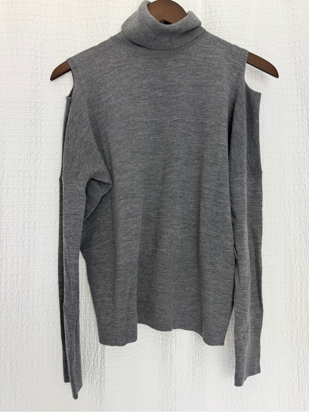 Vince Gray Cold-Shoulder Turtleneck Sweater
